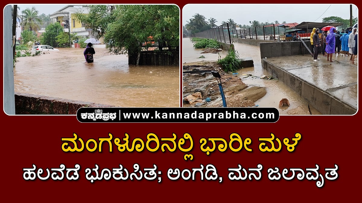 Watch | ಮಂಗಳೂರು: ಭಾರೀ ಮಳೆ; ಹಲವೆಡೆ ಭೂಕುಸಿತ; ಅಂಗಡಿ, ಮನೆ ಜಲಾವೃತ