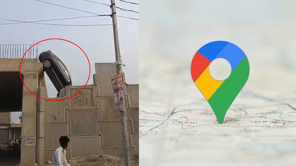 Google Map ಎಡವಟ್ಟು: ನಿರ್ಮಾಣ ಹಂತದ ಸೇತುವೆ ಮೇಲಿಂದ ಬಿದ್ದ ಕಾರು
