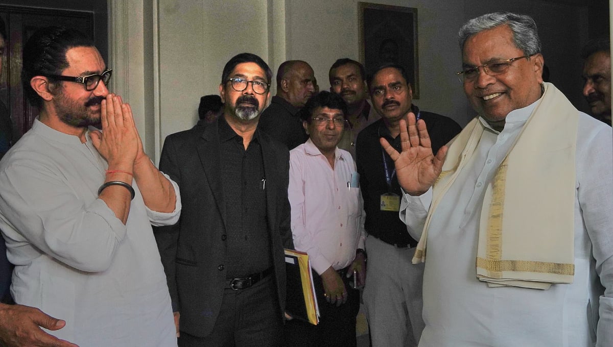 ರಾಷ್ಟ್ರಪತಿ ಭವನದಲ್ಲಿ ಸಿಎಂ ಸಿದ್ದರಾಮಯ್ಯ- ಅಮೀರ್ ಖಾನ್ ಮುಖಾಮುಖಿ; ಶುಭಾಶಯ ವಿನಿಮಯ