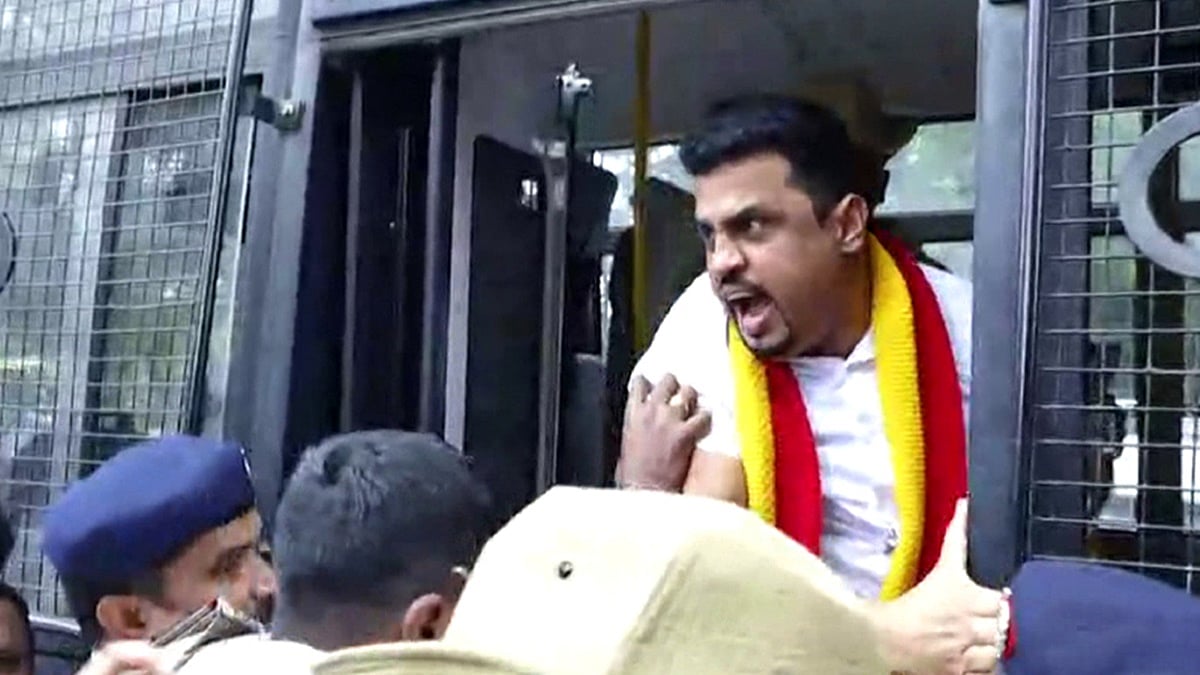 ಬೆಂಗಳೂರು: ಸಚಿವ ಜಮೀರ್ ಅಹ್ಮದ್ ಖಾನ್ ಸರ್ಕಾರಿ ನಿವಾಸಕ್ಕೆ ಮುತ್ತಿಗೆಗೆ ಯತ್ನ; ರೂಪೇಶ್ ರಾಜಣ್ಣ ಪೊಲೀಸರ ವಶಕ್ಕೆ!