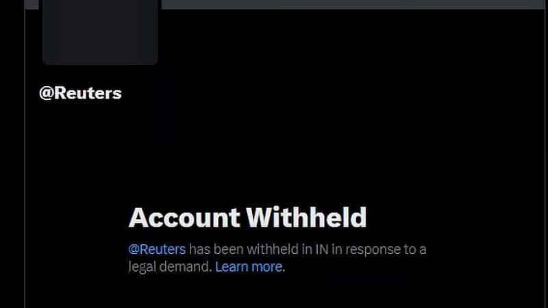 ಭಾರತದಲ್ಲಿ Reuters 'X' ಖಾತೆ ನಿರ್ಬಂಧ: ಕೇಂದ್ರ ಸರ್ಕಾರ ಹೇಳಿದ್ದೇನು?