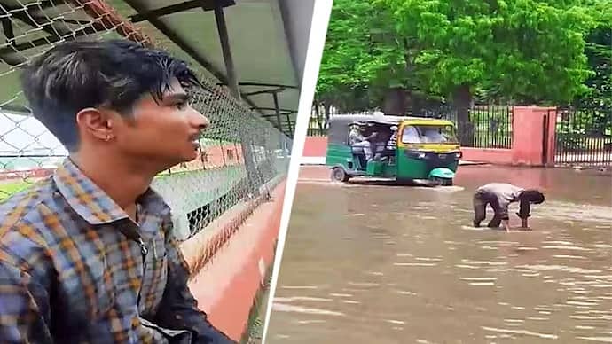 ಜೈಪುರದಲ್ಲಿ ತೀವ್ರ ಮಳೆ: ರಸ್ತೆ ಮೇಲೆ ನೀರಿಗೆ ಬಿದ್ದ ಮೊಬೈಲ್ ಫೋನ್ ಗೆ ಯುವಕ ಹತಾಶ ಹುಡುಕಾಟ; Viral Video
