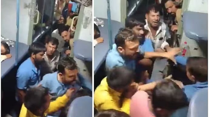 ರೈಲಿನಲ್ಲಿ ಆಹಾರ ಪೂರೈಕೆಗೆ ದುಬಾರಿ ಶುಲ್ಕ: ಪ್ರಶ್ನಿಸಿದ್ದಕ್ಕೆ ಪ್ರಯಾಣಿಕನಿಗೆ ಹಿಗ್ಗಾಮುಗ್ಗಾ ಥಳಿಸಿದ ಕೇಟರಿಂಗ್ ಸಿಬ್ಬಂದಿ! Video