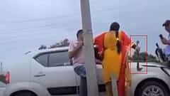 Road Rage: ಲಾಂಗ್ ತೆಗೆದು ಬೆದರಿಸಿದ 'ಲೇಡಿ', video