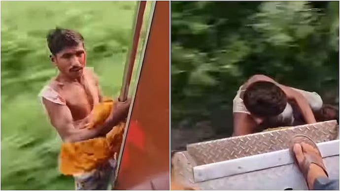 ಬಿಹಾರ: ಚಲಿಸುವ ರೈಲಿನಲ್ಲಿ ನೇತಾಡಿದ ಕಳ್ಳ, ಫೋನ್ ಕದ್ದು ಪರಾರಿ; Video ವೈರಲ್