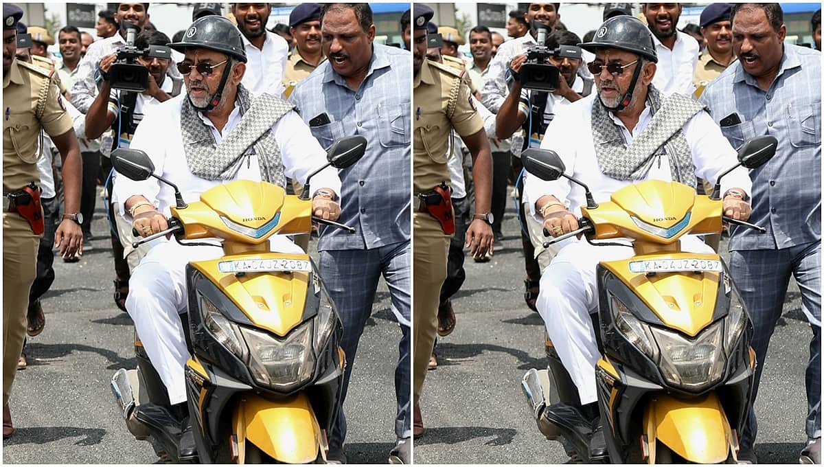 ಬೆಂಗಳೂರು: ಹೊಸ ಫ್ಲೈಓವರ್ ಮೇಲೆ ಬೈಕ್ ಓಡಿಸಿದ DCM ಡಿ.ಕೆ ಶಿವಕುಮಾರ್!