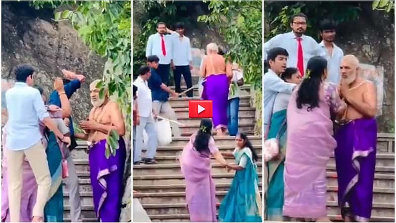 ತುಮಕೂರು: ಮಹಿಳೆಯೊಂದಿಗೆ ಅನುಚಿತ ವರ್ತನೆ, ಅರ್ಚಕನಿಗೆ ಹಿಗ್ಗಾಮುಗ್ಗಾ ಥಳಿತ! Video