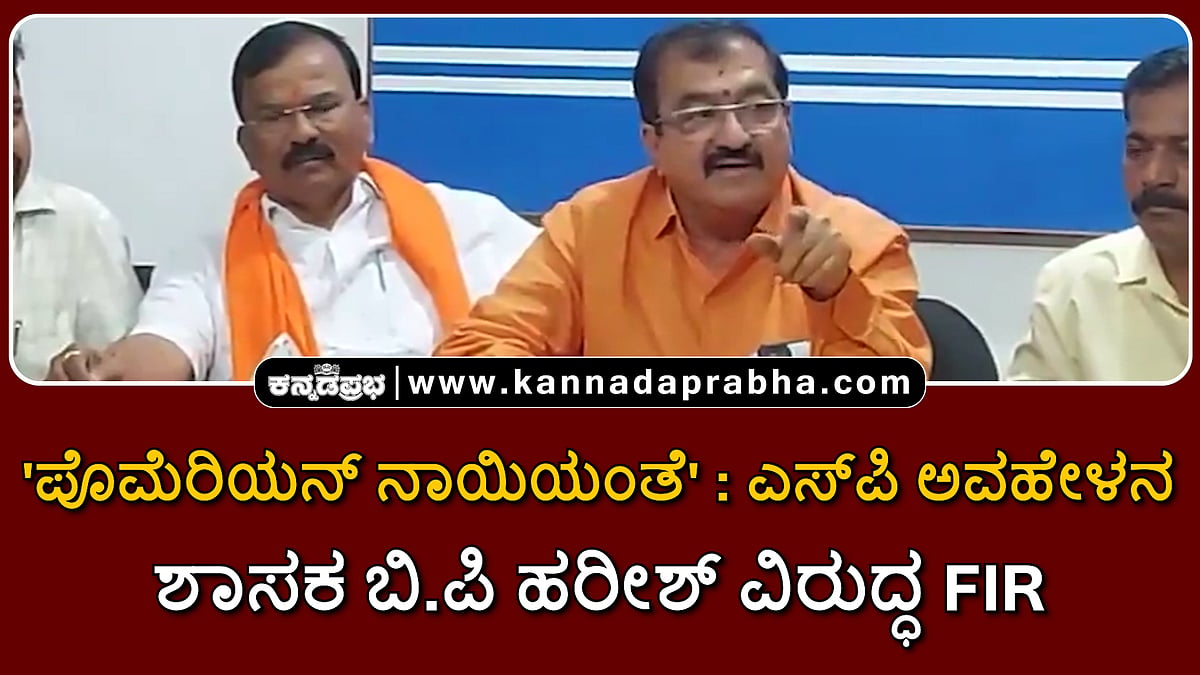 Watch | 'ಪೊಮೆರಿಯನ್ ನಾಯಿಯಂತೆ': ಎಸ್‏ಪಿ ಅವಹೇಳನ; ಶಾಸಕ ಬಿ.ಪಿ ಹರೀಶ್ ವಿರುದ್ಧ FIR