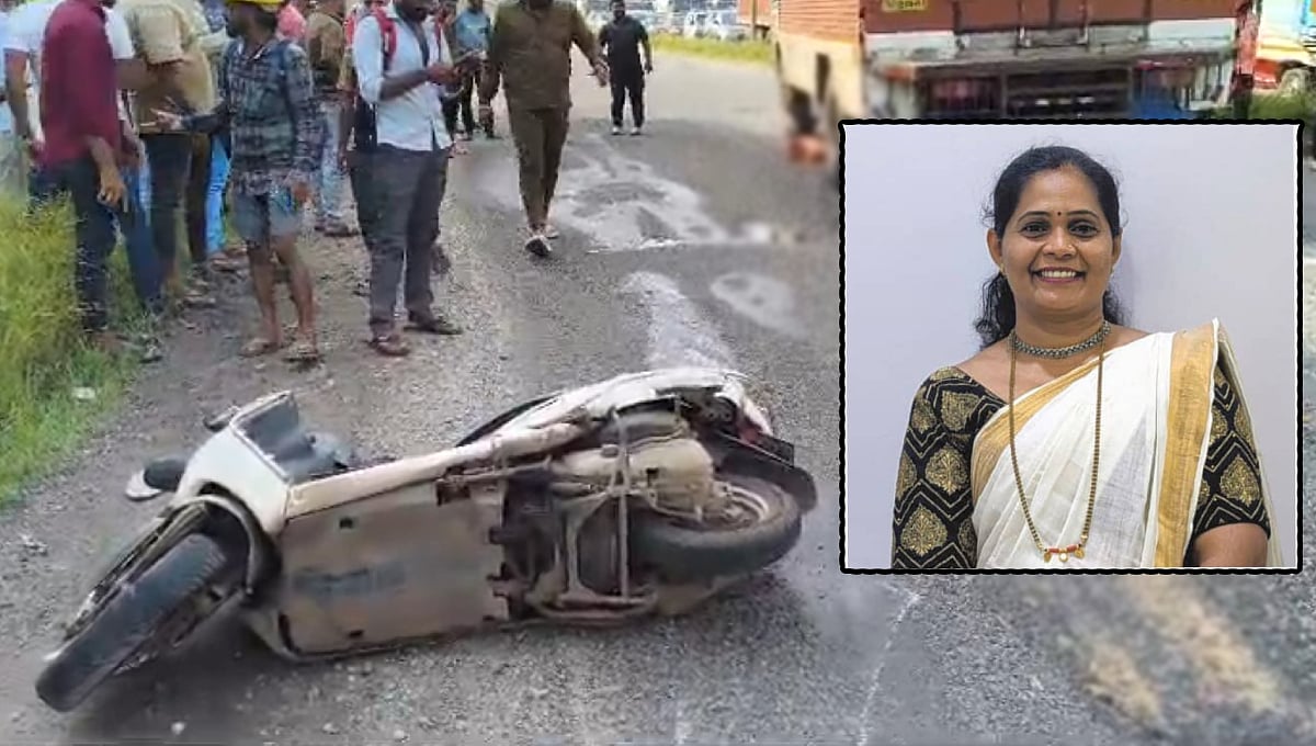 ಮಂಗಳೂರು: ಹೆದ್ದಾರಿಯಲ್ಲಿ ಗುಂಡಿ; ಲಾರಿ ಕೆಳಗೆ ಸಿಲುಕಿ ಮಹಿಳೆ ಸಾವು