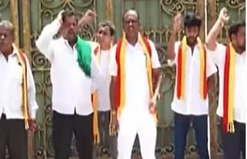 Bigg Boss Kannada season 12: ಬಿಡದಿಯ ಜಾಲಿವುಡ್ ಸ್ಟುಡಿಯೊ ಮುಂದೆ ಕನ್ನಡಪರ ಸಂಘಟನೆ ಪ್ರತಿಭಟನೆ