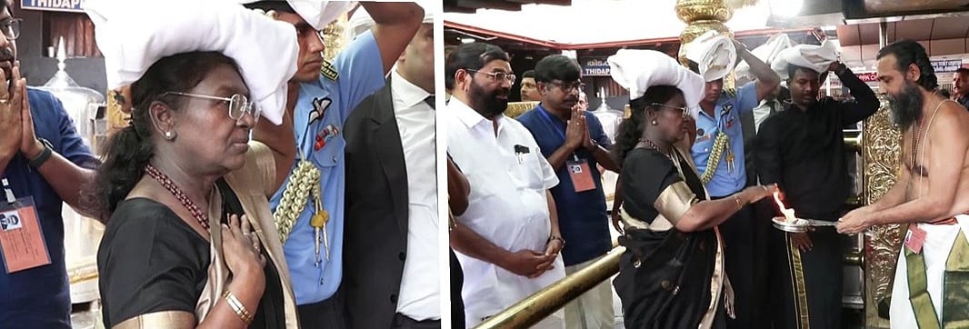 ಇರುಮುಡಿ ಹೊತ್ತು ಶಬರಿಮಲೆ ಅಯ್ಯಪ್ಪನ ದರ್ಶನ ಮಾಡಿದ ರಾಷ್ಟ್ರಪತಿ ದ್ರೌಪದಿ ಮುರ್ಮು; Video