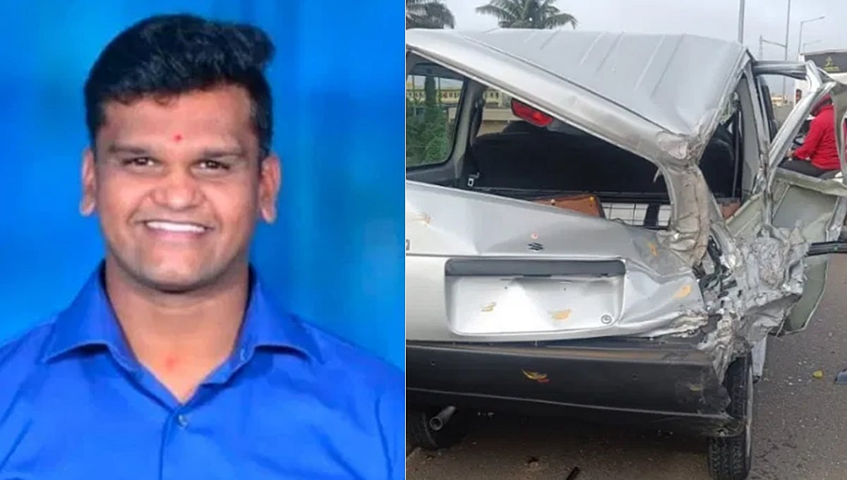 ನೆಲಮಂಗಲ: ನಿಂತಿದ್ದ ಕಾರಿಗೆ ಕ್ಯಾಂಟರ್ ಡಿಕ್ಕಿ, ಡ್ಯಾನ್ಸರ್ ಸಾವು; ಸೋಮವಾರ ಹೊಸ ಕಾರು ಡೆಲಿವರಿ ಪಡೆದಿದ್ದ ಸುಧೀಂದ್ರ; Video