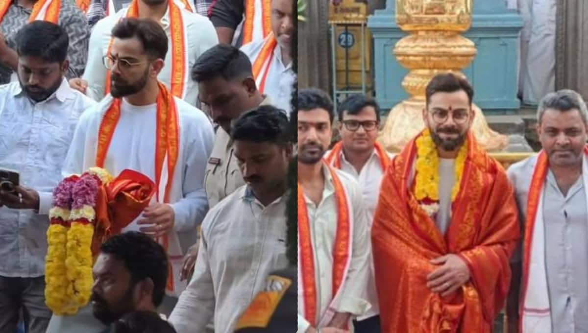 ವೈಜಾಗ್ನ ಸಿಂಹಾಚಲಂ ದೇವಸ್ಥಾನದಲ್ಲಿ ಪ್ರಾರ್ಥನೆ ಸಲ್ಲಿಸಿದ ವಿರಾಟ್ ಕೊಹ್ಲಿ, ವಾಷಿಂಗ್ಟನ್ ಸುಂದರ್!