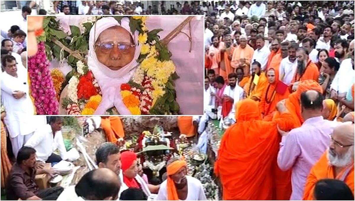 ಪತ್ನಿ ಪಾರ್ವತಮ್ಮ ಸಮಾಧಿ ಪಕ್ಕದಲ್ಲೇ ಶಾಮನೂರು ಶಿವಶಂಕರಪ್ಪ ಕ್ರಿಯಾಸಮಾಧಿ; ಸರ್ಕಾರಿ ಗೌರವಗಳೊಂದಿಗೆ ಅಂತ್ಯಕ್ರಿಯೆ!