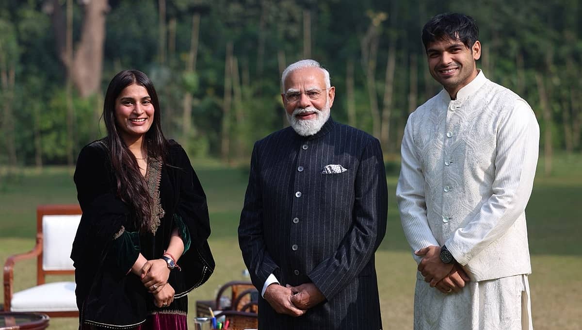 ಪ್ರಧಾನಿ ಭೇಟಿಯಾದ ನೀರಜ್ ಚೋಪ್ರಾ; ಕ್ರೀಡೆ ಬಗ್ಗೆ ಉತ್ತಮ ಚರ್ಚೆ ಎಂದ ಮೋದಿ