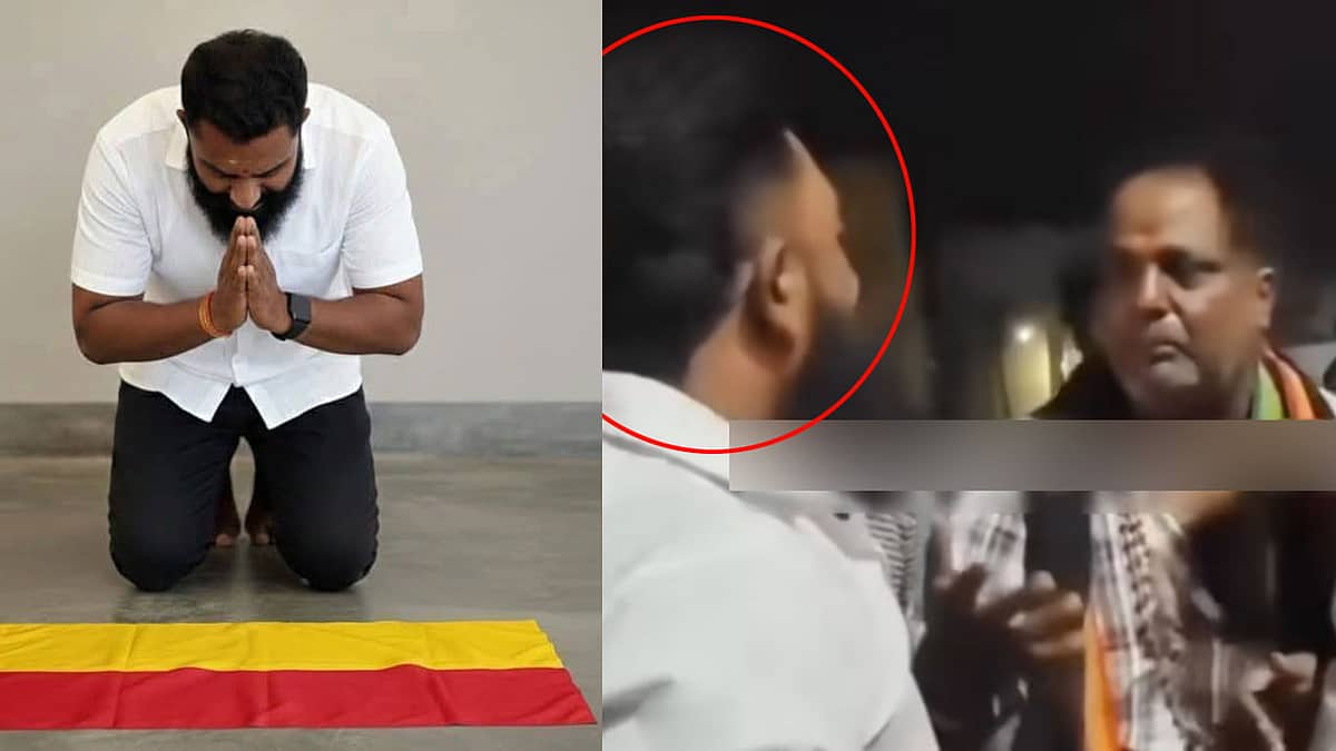 ಕರ್ನಾಟಕ ಧ್ವಜಕ್ಕೆ ಅಪಮಾನ ಮಾಡಿದ್ದ ತಮಿಳುನಾಡಿನ ಸಿಲಂಬರಸನ್ ಬಂಧನ! ಮಂಡಿಯೂರಿ ಕೈ ಮುಗಿದು ಕ್ಷಮೆ ಕೇಳಿದ ಆರೋಪಿ!