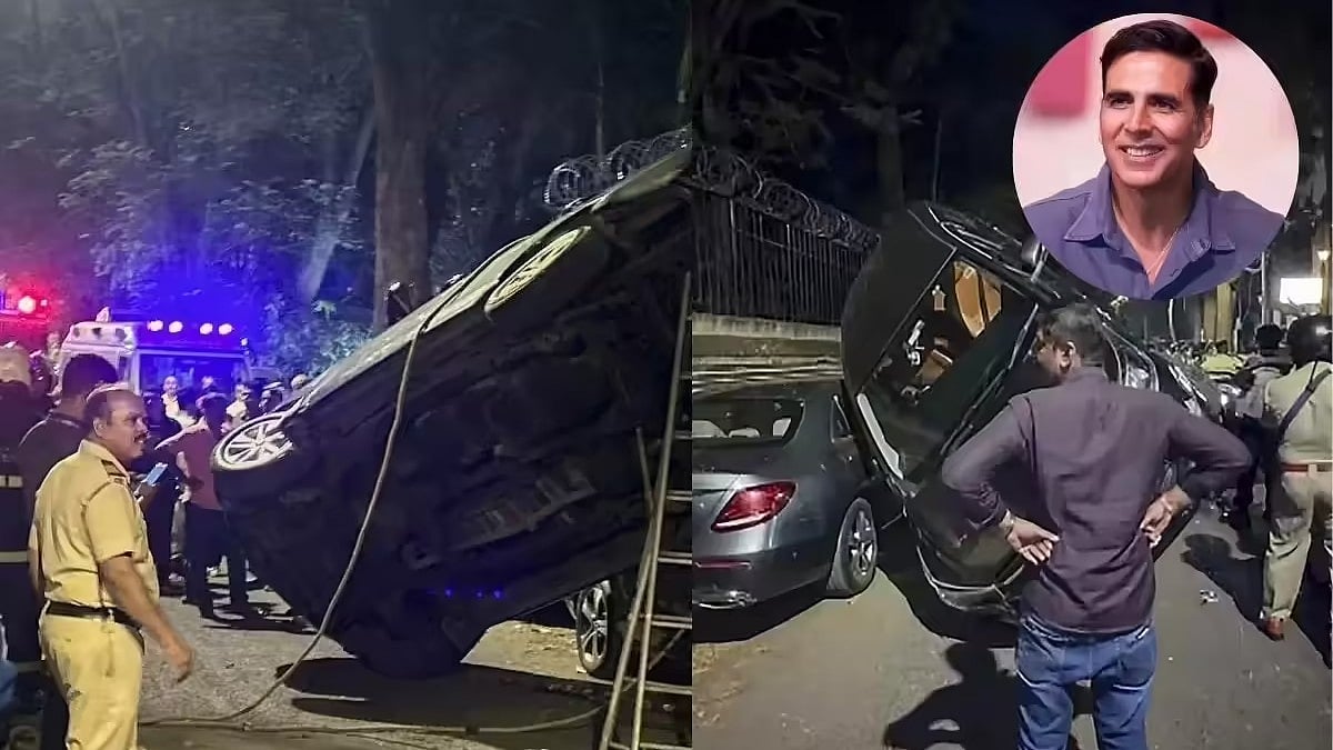 ಬಾಲಿವುಡ್ ನಟ ಅಕ್ಷಯ್ ಕುಮಾರ್ 'ಬೆಂಗಾವಲು ಕಾರು' ಅಪಘಾತ: ನಜ್ಜುಗುಜ್ಜಾದ ಆಟೋ, Video