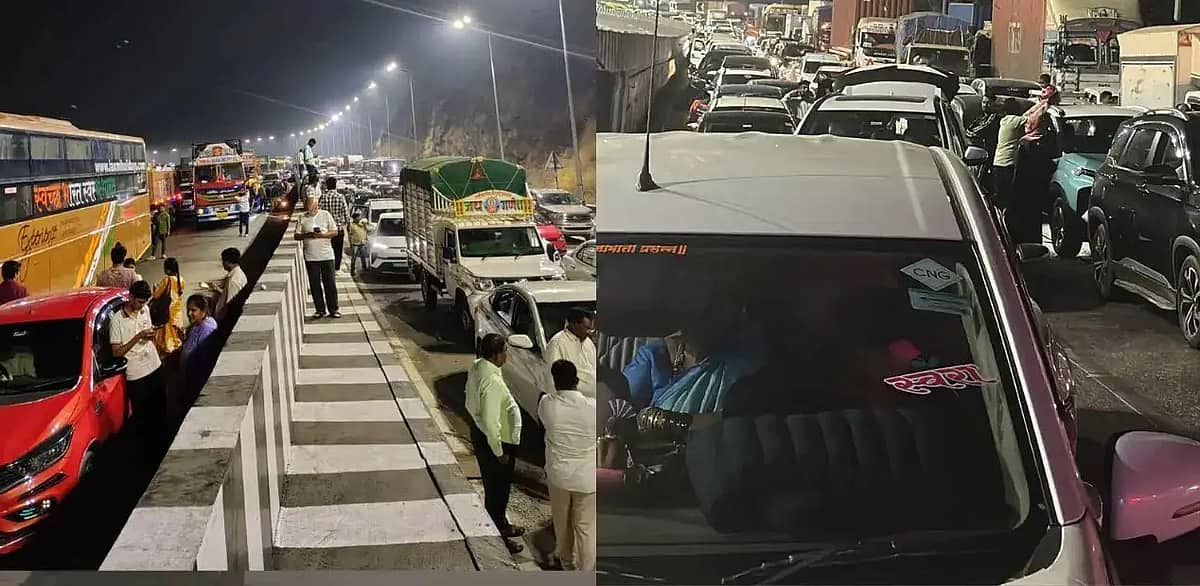ಮುಂಬೈ-ಪುಣೆ ಎಕ್ಸ್ಪ್ರೆಸ್ವೇ: ಗ್ಯಾಸ್ ಟ್ಯಾಂಕರ್ ಪಲ್ಟಿ; ತೀವ್ರ ಸಂಚಾರ ದಟ್ಟಣೆ, ಗಂಟೆಗಟ್ಟಲೆ ಮಾರ್ಗ ಮಧ್ಯೆ ಸಿಲುಕಿದ ಪ್ರಯಾಣಿಕರು; Video