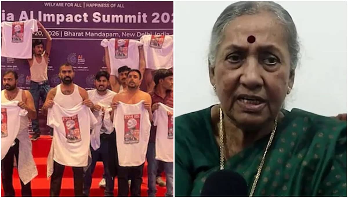 'ಇಂಡಿಯಾ ಎಐ ಸಮ್ಮಿಟ್' ವೇಳೆ ಯುವ ಕಾಂಗ್ರೆಸ್ ನಾಯಕರು ಶರ್ಟ್ ಬಿಚ್ಚಿ ಪ್ರತಿಭಟನೆ; Congress ನಾಯಕಿ ಮಾರ್ಗರೇಟ್ ಆಳ್ವಾ ಆಕ್ಷೇಪ; Video