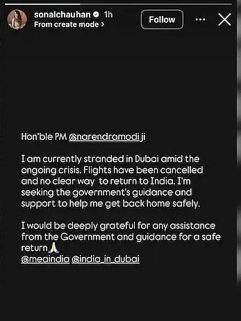 Sonal Chauhan Instagram post