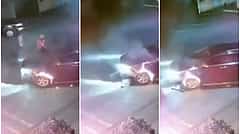 ಬೆಂಗಳೂರು Hit-and-run ಕೇಸ್: ಬೈಕ್'ಗೆ ಗುದ್ದಿ ಎಳೆದೊಯ್ದ ಕಾರು; ಪೆಟ್ರೋಲ್ ಸೋರಿಕೆಯಾಗಿ ಭಾರೀ ಬೆಂಕಿ..! Video