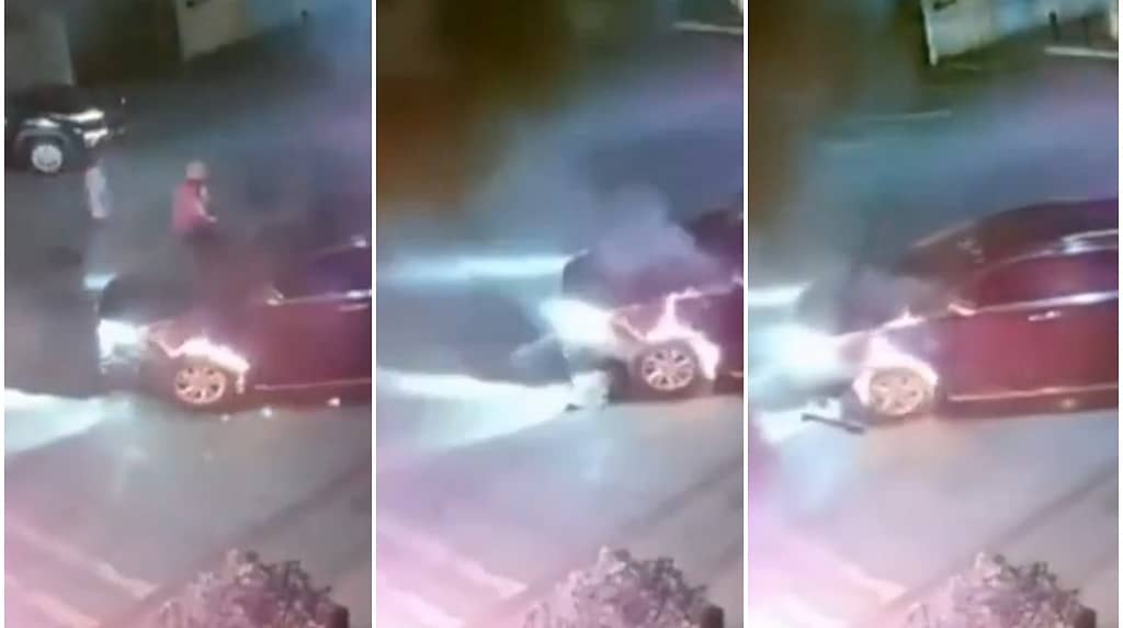 ಬೆಂಗಳೂರು Hit-and-run ಕೇಸ್: ಬೈಕ್'ಗೆ ಗುದ್ದಿ ಎಳೆದೊಯ್ದ ಕಾರು; ಪೆಟ್ರೋಲ್ ಸೋರಿಕೆಯಾಗಿ ಭಾರೀ ಬೆಂಕಿ..! Video