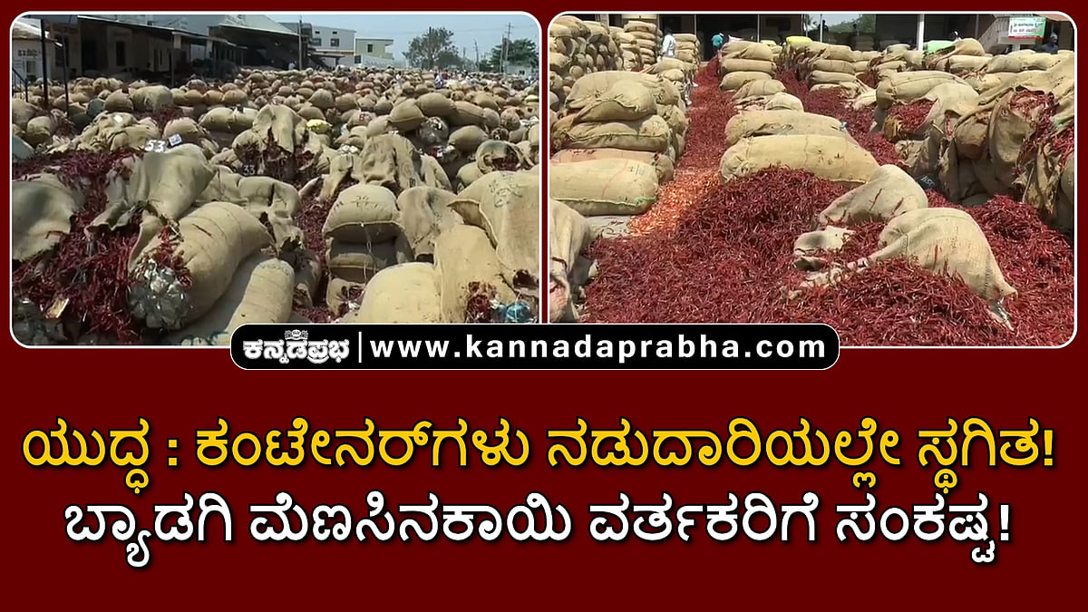Watch | ಯುದ್ಧ: ಕಂಟೇನರ್ಗಳು ನಡುದಾರಿಯಲ್ಲೇ ಸ್ಥಗಿತ! ಬ್ಯಾಡಗಿ ಮೆಣಸಿನಕಾಯಿ ವರ್ತಕರಿಗೆ ಸಂಕಷ್ಟ!
