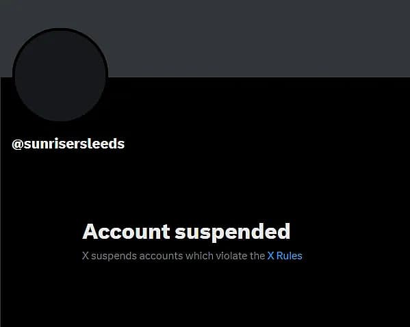 Sunrisers Leeds' X Account Suspended