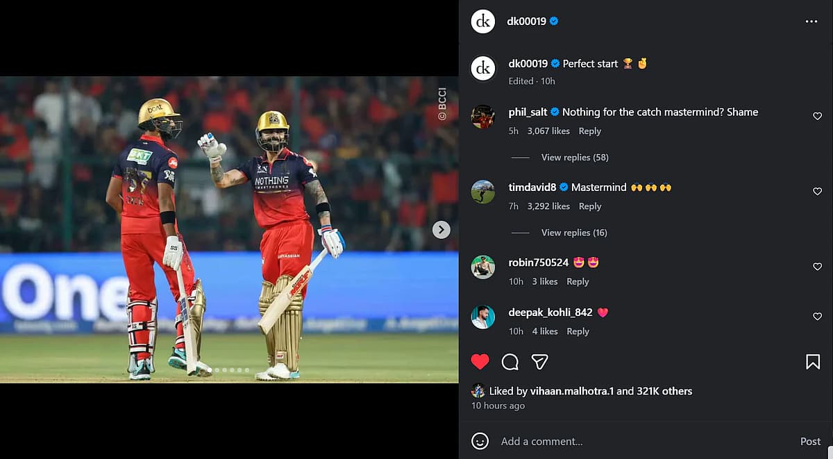Dinesh Karthik instagram post