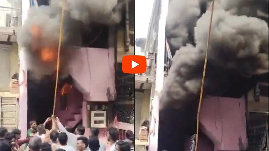 ಗುಜರಾತ್: ಸೀರೆ ಪ್ಯಾಕ್ ಮಾಡುವಾಗ ಬೆಂಕಿ ಅವಘಡ; ಮಗು ಸೇರಿ ಐವರು ಸಾವು; ಅಗ್ನಿ ನಂದಿಸಲು ಸ್ಥಳೀಯರ ಹರಸಾಹಸ, Video!