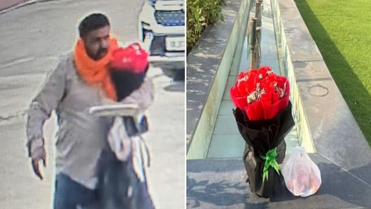 ದೆಹಲಿ ವಿಧಾನಸಭೆಗೆ ನುಗ್ಗಿ, ಒಳಗೆ ಹೂಗುಚ್ಛ ಇಟ್ಟಿದ್ದ ವ್ಯಕ್ತಿ ಬಂಧನ; Video