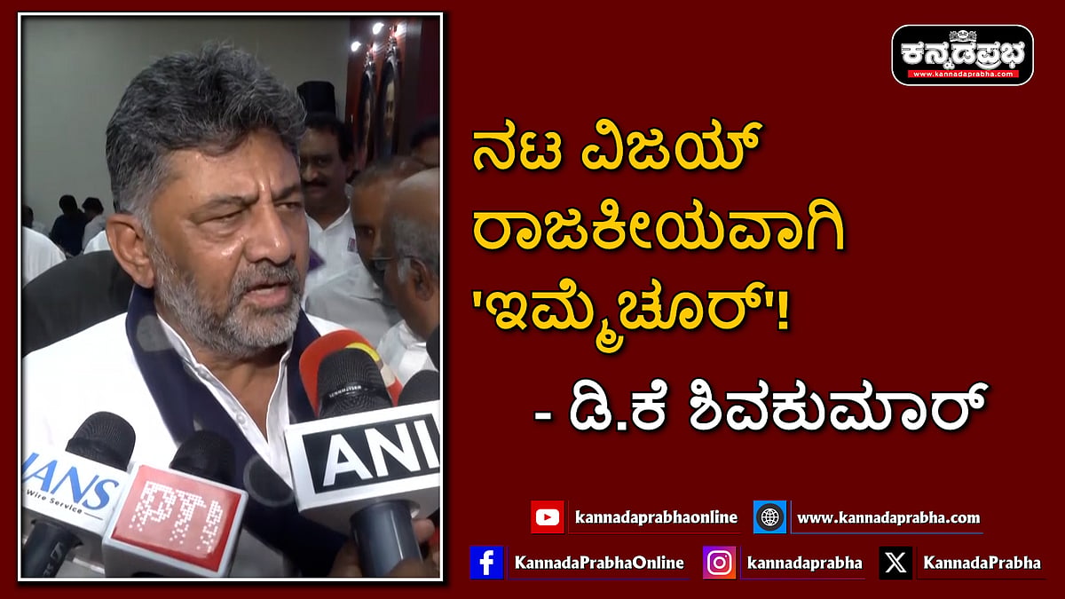 Watch | ನಟ ವಿಜಯ್ ರಾಜಕೀಯವಾಗಿ 'ಇಮ್ಮೆಚೂರ್': ಡಿ.ಕೆ ಶಿವಕುಮಾರ್