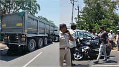 ಚಾಮರಾಜನಗರ: ಟಿಪ್ಪರ್-ಕಾರಿನ ನಡುವೆ ಭೀಕರ ಅಪಘಾತ; ಒಂದೇ ಕುಟುಂಬದ ಮೂವರು ಸಾವು
