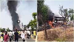 ಯಾದಗಿರಿ: ಕಾರು-VRL ಬಸ್ ಮುಖಾಮುಖಿ ಡಿಕ್ಕಿ; 7 ಮಂದಿ ಸ್ಥಳದಲ್ಲೇ ಸಾವು; ಹೊತ್ತಿ ಉರಿದ ವಾಹನಗಳು; Video