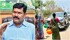 ನೀರಿಗೆ ಹಾಹಾಕಾರ: ಖಾಲಿ ಕೊಡ ಹಿಡಿದು, ಸಚಿವರ ಕಾರು ಅಡ್ಡಗಟ್ಟಿದ ಮಹಿಳೆಯರು; ತಂಗಡಗಿ ತಬ್ಬಿಬ್ಬು!