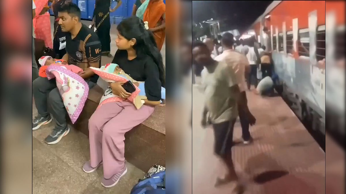 ಚಲಿಸುತ್ತಿದ್ದ ರೈಲು ಹತ್ತಲು ಹೋಗಿ ಮಹಿಳೆ ದಾರುಣ ಸಾವು, ನವಜಾತ ಅವಳಿ ಶಿಶುಗಳು ಅನಾಥ! Video