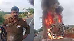 ಹಾವೇರಿ ಬಳಿ ಪಲ್ಲಕ್ಕಿ ಬಸ್ಗೆ ಬೆಂಕಿ: ಕೂದಲೆಳೆ ಅಂತರದಲ್ಲಿ 17 ಪ್ರಯಾಣಿಕರು ಪಾರು; ಚಾಲಕನ ಸಮಯ ಪ್ರಜ್ಞೆಗೆ ಪ್ರಶಂಸೆ!