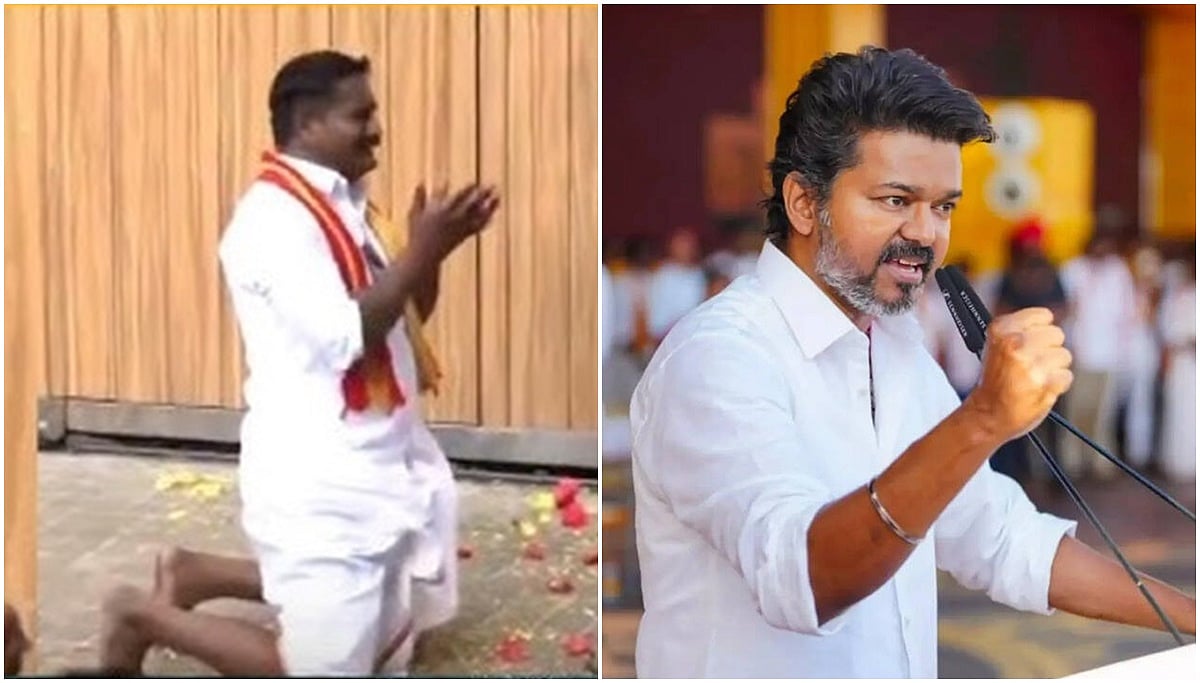 'ವಿಜಯ್ ಖಂಡಿತಾ ಸಿಎಂ ಆಗುತ್ತಾರೆ': ಚೆನ್ನೈ ನಿವಾಸ ಮುಂದೆ ಕಣ್ಣೀರು ಹಾಕುತ್ತಾ ಮಂಡಿಯೂರಿ ಅಭಿಮಾನಿ ಪ್ರಾರ್ಥನೆ; Viral Video