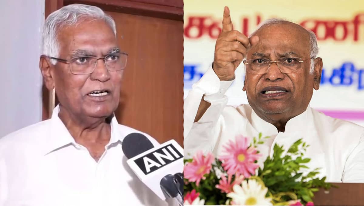 ವಿಜಯ್ ಪರ ಅಖಾಡಕ್ಕಿಳಿದ ಖರ್ಗೆ: CPIನ ಡಿ ರಾಜಾ ಜೊತೆ ಮಾತುಕತೆ; TVKಗೆ ಬೆಂಬಲ ಕೋರಿದ ಕಾಂಗ್ರೆಸ್ ಅಧ್ಯಕ್ಷ!