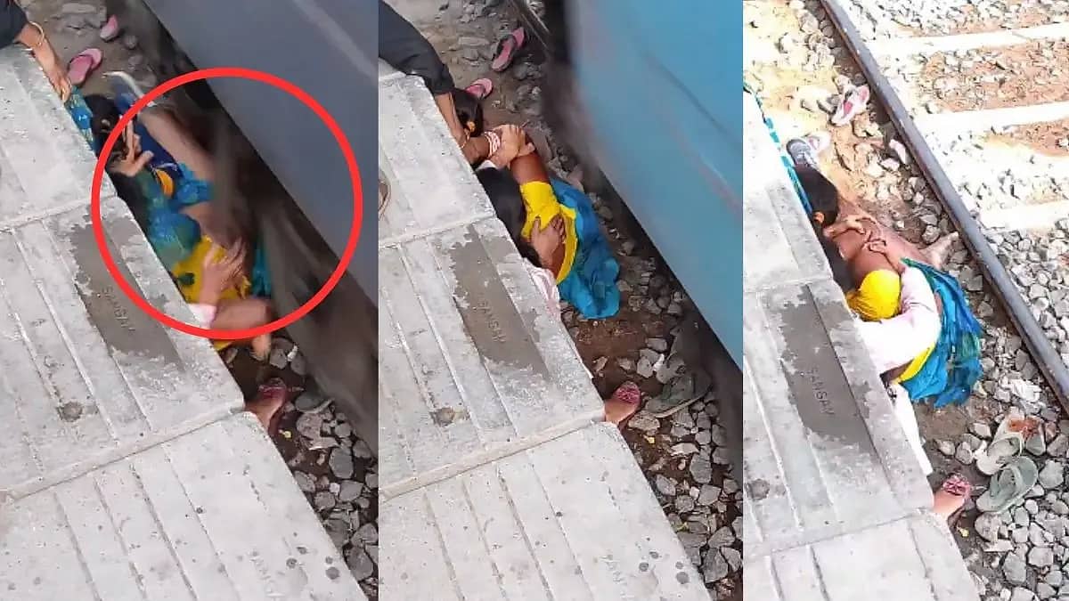 ಶಾಕಿಂಗ್: ರೈಲು ಢಿಕ್ಕಿಯಿಂದ ಮಕ್ಕಳ ರಕ್ಷಿಸಲು ದೇಹವನ್ನೇ ಗುರಾಣಿಯಾಗಿಸಿದ ಮಹಿಳೆ, Video