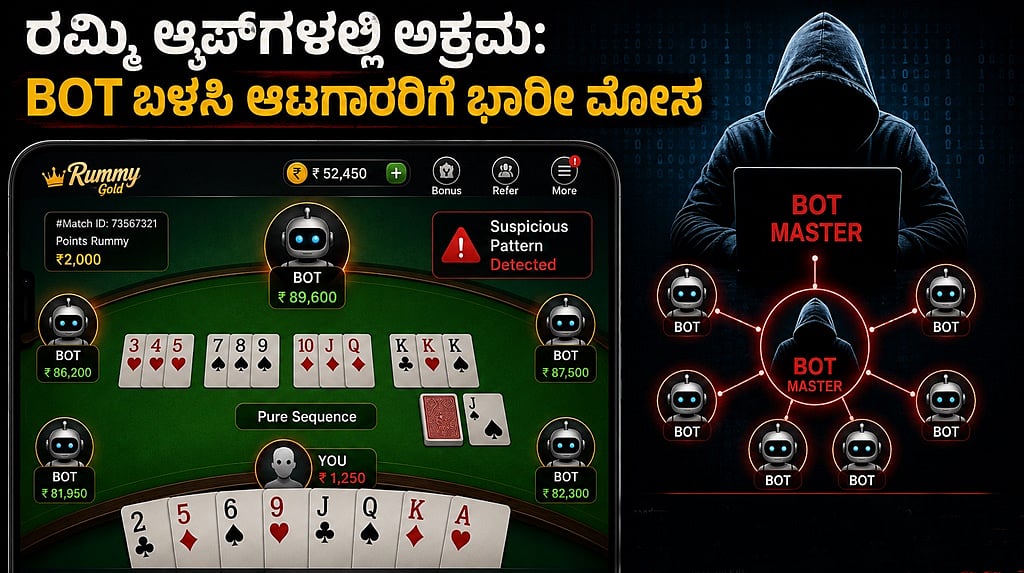 ರಮ್ಮಿ ಆಟದಲ್ಲಿ BOT ಬಳಕೆ ಆರೋಪ: ಗೇಮ್ಸ್ಕ್ರಾಫ್ಟ್ ಮೇಲೆ ED ದಾಳಿ; 526 ಕೋಟಿ ರೂ ಮೊತ್ತದ ಆಸ್ತಿ ಫ್ರೀಜ್..!