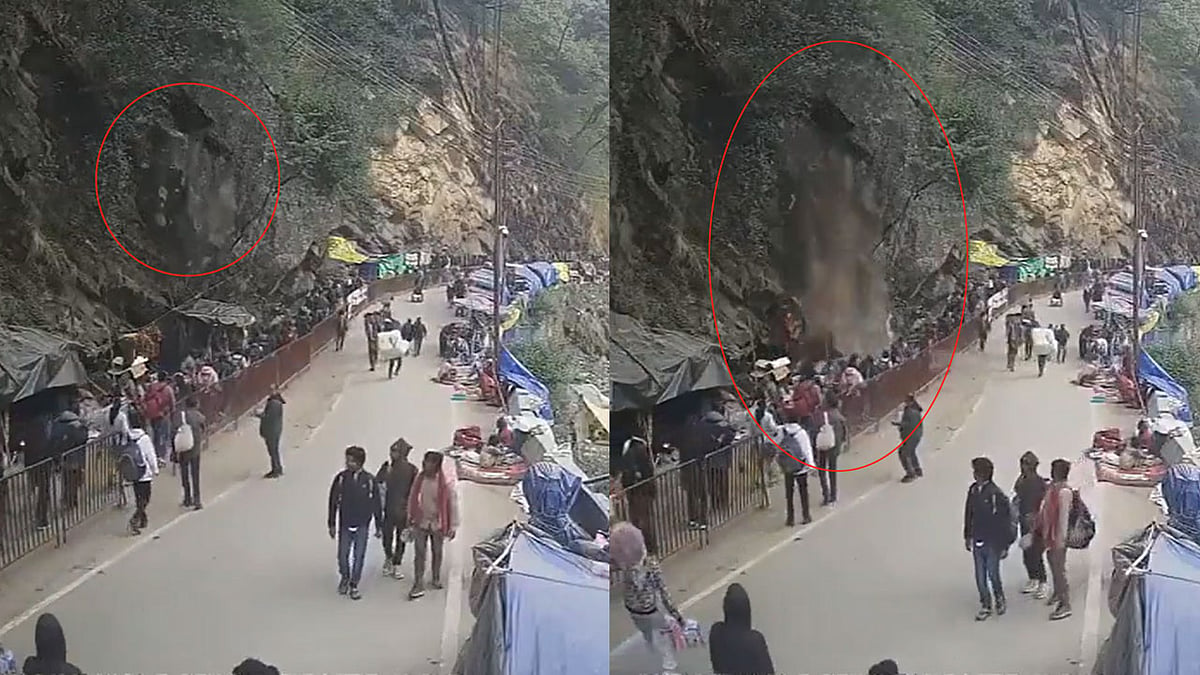 Rudraprayag ಭೀಕರ ಭೂಕುಸಿತ: ಸ್ಥಳದಲ್ಲೇ ಓರ್ವನ ಸಾವು, ಇಬ್ಬರು ಗಂಭೀರ, Video