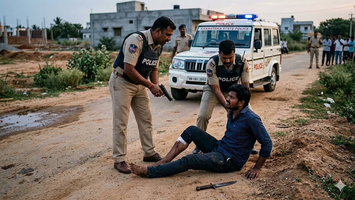 ಬೆಂಗಳೂರು: ಬಂಧಿಸಲು ಹೋದ ಪೊಲೀಸರ ಮೇಲೇ ಚಾಕು ದಾಳಿ; ದರೋಡೆ ಪ್ರಕರಣದ ಆರೋಪಿ ಕಾಲಿಗೆ ಗುಂಡು ಹಾರಿಸಿ ಬಂಧನ