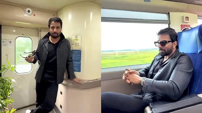 ವಂದೇ ಭಾರತ್‌ ಎಕ್ಸ್‌ಪ್ರೆಸ್‌ನಲ್ಲಿ ಪ್ರಯಾಣ; 'ಭಾರತೀಯ ರೈಲ್ವೆ ಅಭಿವೃದ್ಧಿಯಾಗಿದೆ' ಎಂದ ನಟ ಸೋನು ಸೂದ್ ವಿರುದ್ಧ ನೆಟ್ಟಿಗರು ಕಿಡಿ!