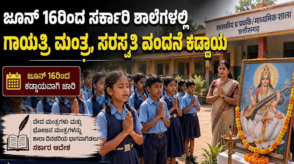 ಛತ್ತೀಸ್ಗಢ ಸರ್ಕಾರಿ ಶಾಲೆಗಳಲ್ಲಿ ವೇದ ಮಂತ್ರ ಪಠಣ ಕಡ್ಡಾಯ: ಸರ್ಕಾರದ ಆದೇಶಕ್ಕೆ ಕಾಂಗ್ರೆಸ್ ತೀವ್ರ ಆಕ್ರೋಶ