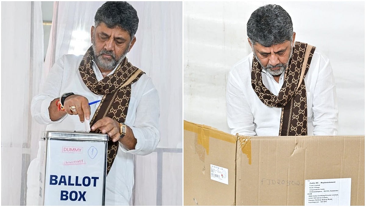 ಪರಿಷತ್ ಚುನಾವಣೆ: ಕಾಂಗ್ರೆಸ್​​ ಕ್ಯಾಂಪ್​ ಸೇರಿಕೊಂಡ ಬಿಜೆಪಿ ಉಚ್ಛಾಟಿತ ಶಾಸಕರು; ಡಿಕೆಶಿ ನೇತೃತ್ವದಲ್ಲಿ ಅಣಕು ಮತದಾನ!