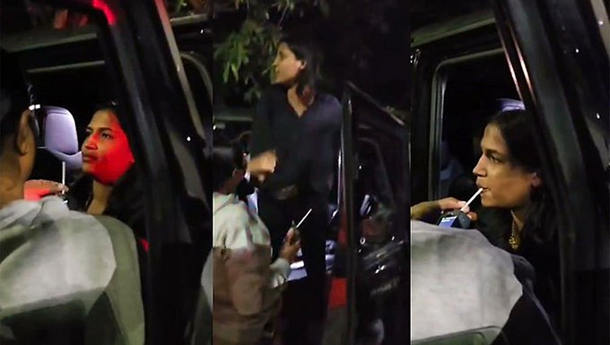 ದಾವಣಗೆರೆ: ಕಂಠಪೂರ್ತಿ ಕುಡಿದು ಯುವತಿ ರಂಪಾಟ; PSI ಮೇಲೆ ಹಲ್ಲೆ, ವಿಡಿಯೋ ವೈರಲ್