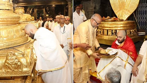 ತಿಮ್ಮಪ್ಪನಿಗೆ ಮುಡಿ ಅರ್ಪಿಸಿದ ಅನಂತ್ ಅಂಬಾನಿ: ದೇವಸ್ಥಾನಕ್ಕೆ 27 ಕೋಟಿ ಮೌಲ್ಯದ 25 ಎಲೆಕ್ಟ್ರಿಕ್ ಬಸ್ ದಾನ ಮಾಡುವುದಾಗಿ ಘೋಷಣೆ!