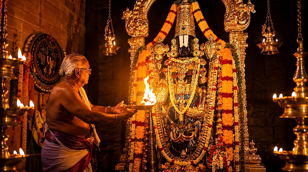 ತಿರುಪತಿ ತಿಮ್ಮಪ್ಪನಿಗೆ ಮೊದಲ ಆರತಿ ಕರ್ನಾಟಕದ ಹೆಸರಿನಲ್ಲೇ ನಡೆಯುವುದೇಕೆ? ಈ ವಿಶೇಷ ಗೌರವ ಸಿಕ್ಕಿದ್ದು ಹೇಗೆ? ಬಹುತೇಕರಿಗೆ ಗೊತ್ತಿಲ್ಲದ ಇತಿಹಾಸ ಇಲ್ಲಿದೆ...