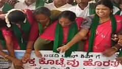 'ರಕ್ತ ಕೊಟ್ಟೇವು, ಭೂಮಿ ಕೊಡುವುದಿಲ್ಲ': ಬಿಡದಿ ಟೌನ್ಶಿಪ್ ಯೋಜನೆ ವಿರೋಧಿಸಿ ಮಹಿಳೆಯರಿಂದ ಬ್ಯಾನರ್ ಗೆ ರಕ್ತ ಹಚ್ಚಿ ಪ್ರತಿಭಟನೆ